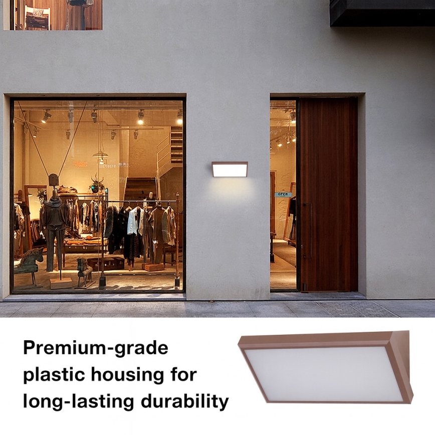 Brilagi - LED vonkajšie nástenné svietidlo so snímačom TRIANGLE LED/20W/230V hnedé IP65