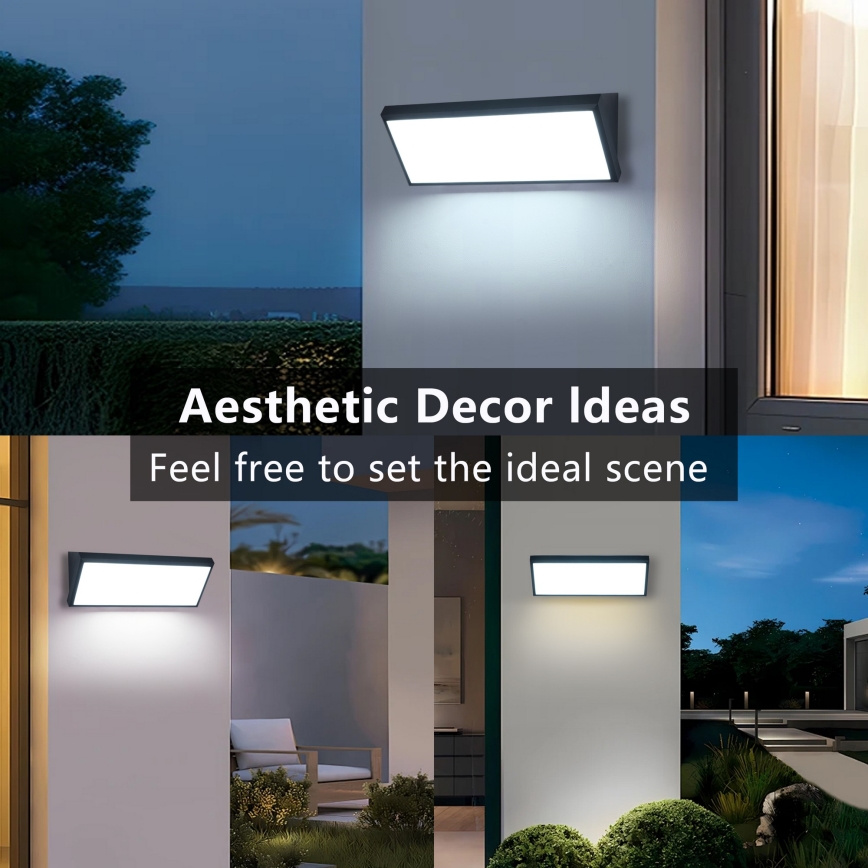 Brilagi - LED vonkajšie nástenné svietidlo so senzorom TRIANGLE LED/42W/230V čierne IP65