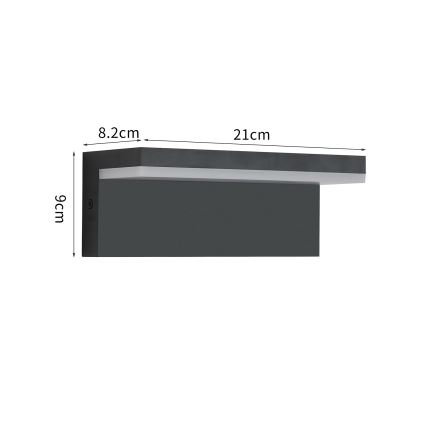 Brilagi - LED vonkajšie nástenné svietidlo TESSI LED/10W/230V čierne IP54