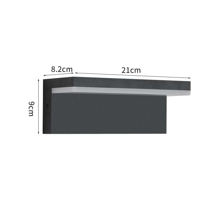 Brilagi - LED vonkajšie nástenné svietidlo TESSI LED/10W/230V čierne IP54