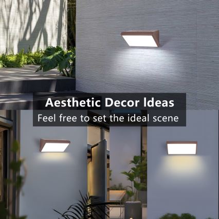 Brilagi - LED vonkajšie nástenné svietidlo TRIANGLE LED/20W/230V 3000/4000/6500K hnedá IP65