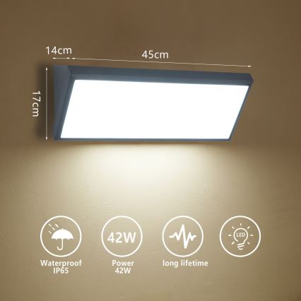 Brilagi - LED vonkajšie nástenné svietidlo TRIANGLE LED/42W/230V 3000/4000/6500K antracit IP65
