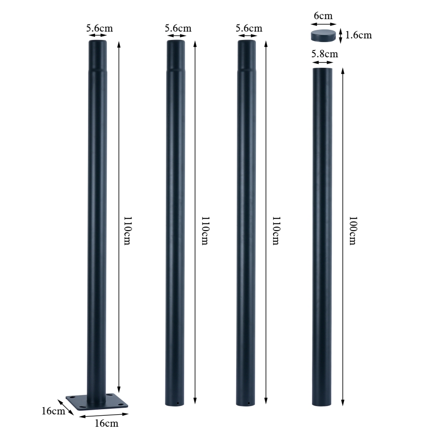 Brilagi - LED vonkajšia pouličná lampa so stĺpom 4 m URBANSPARK LED/120W/230V antracit IP65
