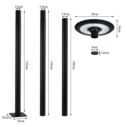 Brilagi - LED vonkajšie pouličné svietidlo URBANSPARK LED/120W/230V čierne IP65