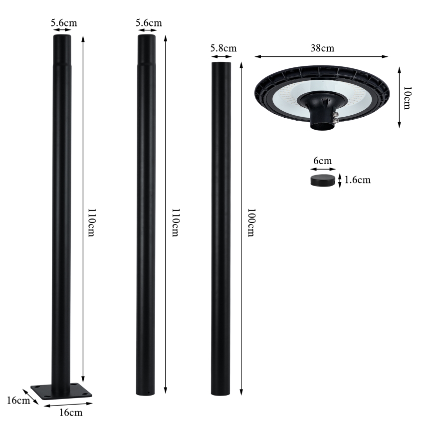 Brilagi - LED vonkajšie pouličné svietidlo URBANSPARK LED/120W/230V čierne IP65