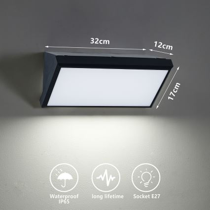 Brilagi - Stmievateľné LED vonkajšie nástenné svietidlo TRIANGLE 1xE27/6W/230V 2700-6500K IP65 čierna