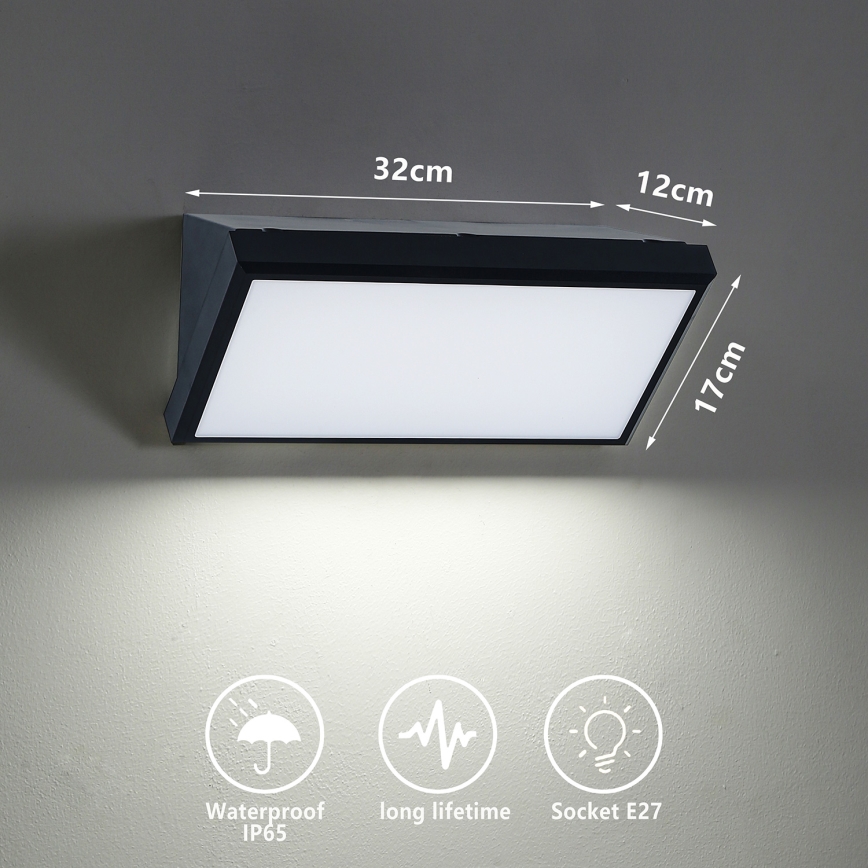 Brilagi - Stmievateľné LED vonkajšie nástenné svietidlo TRIANGLE 1xE27/6W/230V 2700-6500K IP65 čierna