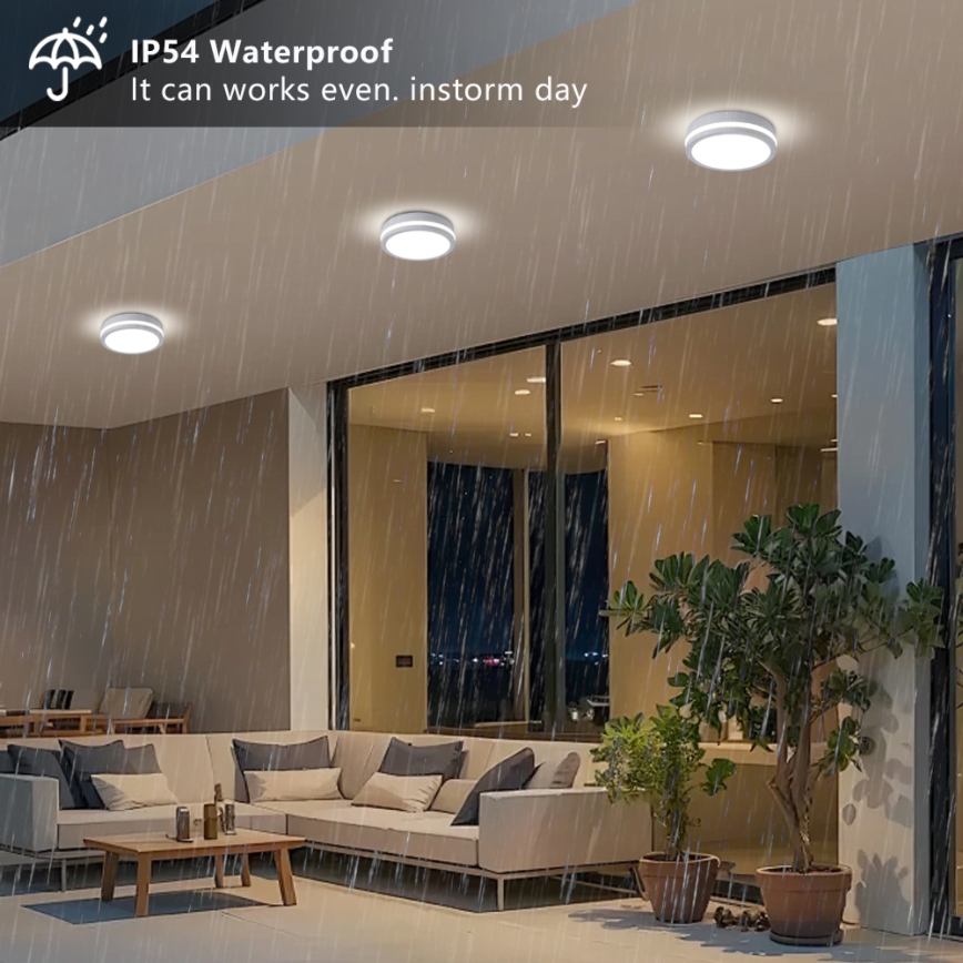 Brilagi - LED vonkajšie stropné svietidlo BENE LED/18W/230V pr. 21,5 cm biela IP54