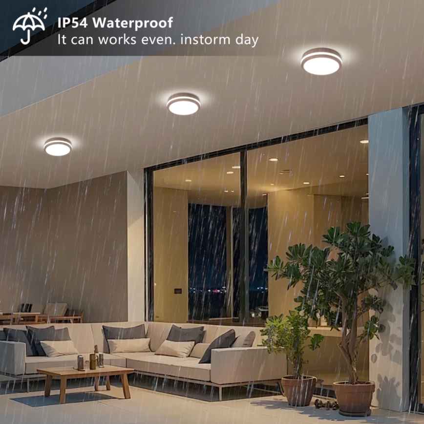 Brilagi - LED vonkajšie stropné svietidlo BENE LED/18W/230V priemer 21,5 cm hnedé IP54