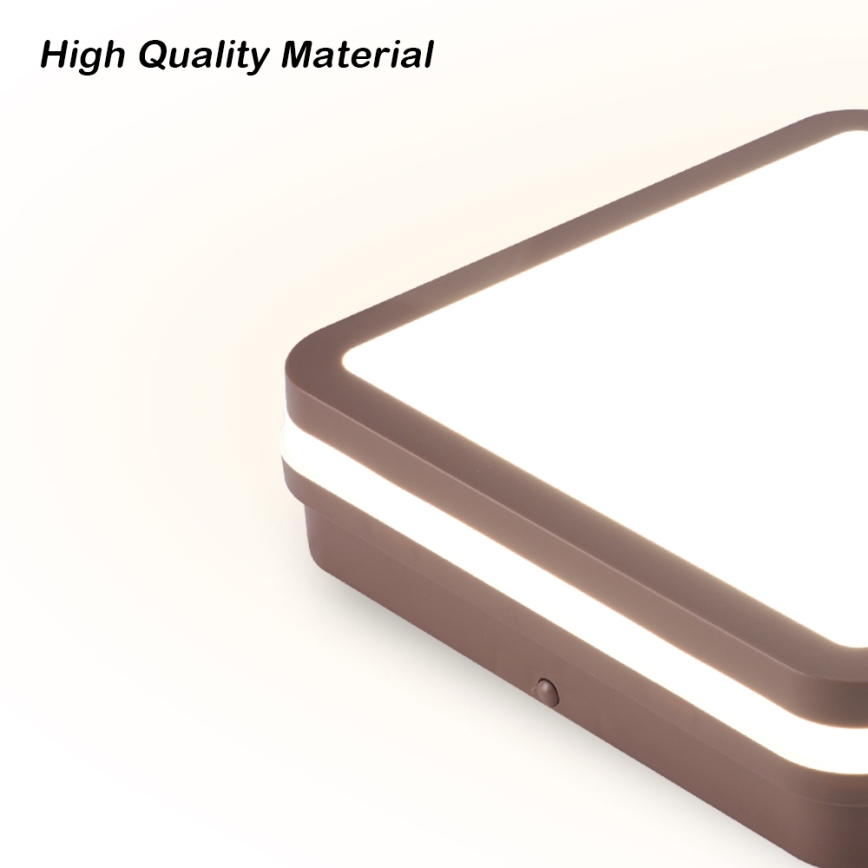 Brilagi - LED vonkajšie stropné svietidlo BENE LED/24W/230V 26x26 cm hnedé IP54