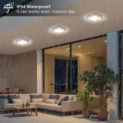 Brilagi - LED vonkajšie stropné svietidlo BENE LED/24W/230V 26x26 cm hnedé IP54