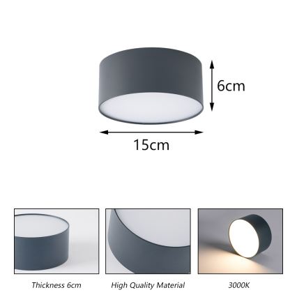 BRILAGI - LED Vonkajšie stropné svietidlo FORIS LED/20W/230V pr. 15 cm antracit IP44
