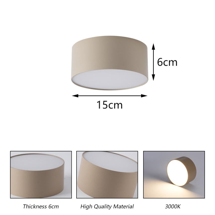 BRILAGI - LED Vonkajšie stropné svietidlo FORIS LED/20W/230V pr. 15 cm béžová IP44