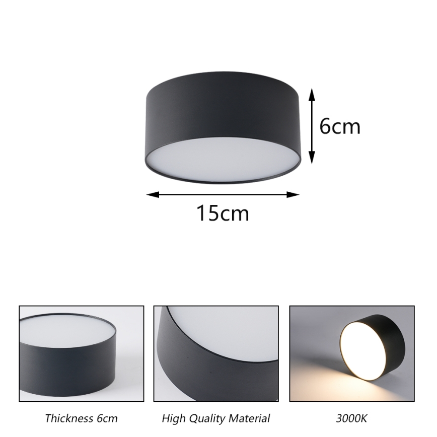 BRILAGI - LED Vonkajšie stropné svietidlo FORIS LED/20W/230V priemer 15 cm čierna IP44