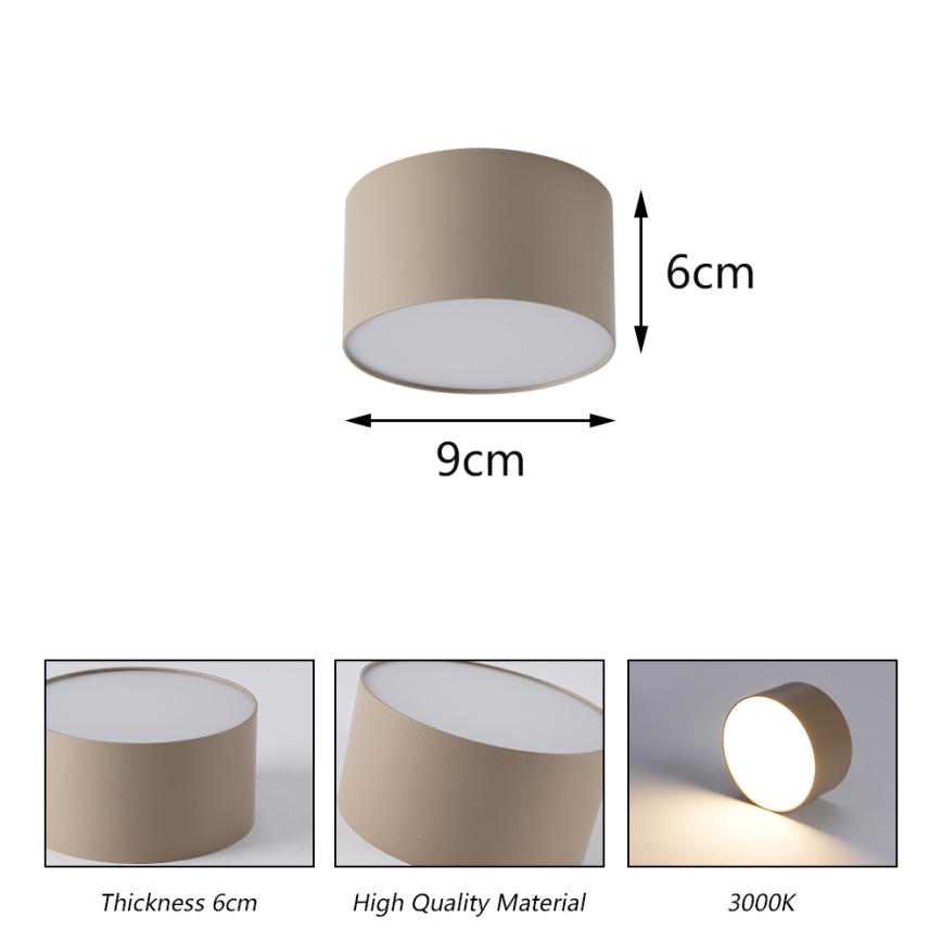 BRILAGI - LED Vonkajšie stropné svietidlo FORIS LED/9W/230V pr. 9 cm béžová IP44