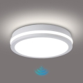 Brilagi - LED vonkajšie stropné svietidlo so senzorom BENE LED/24W/230V priemer 26 cm biela IP54