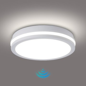 Brilagi - LED vonkajšie stropné svietidlo so senzorom BENE LED/24W/230V priemer 26 cm biela IP54