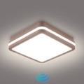 Brilagi - LED vonkajšie stropné svietidlo so snímačom BENE LED/18W/230V 21,5x21,5 cm hnedé IP54