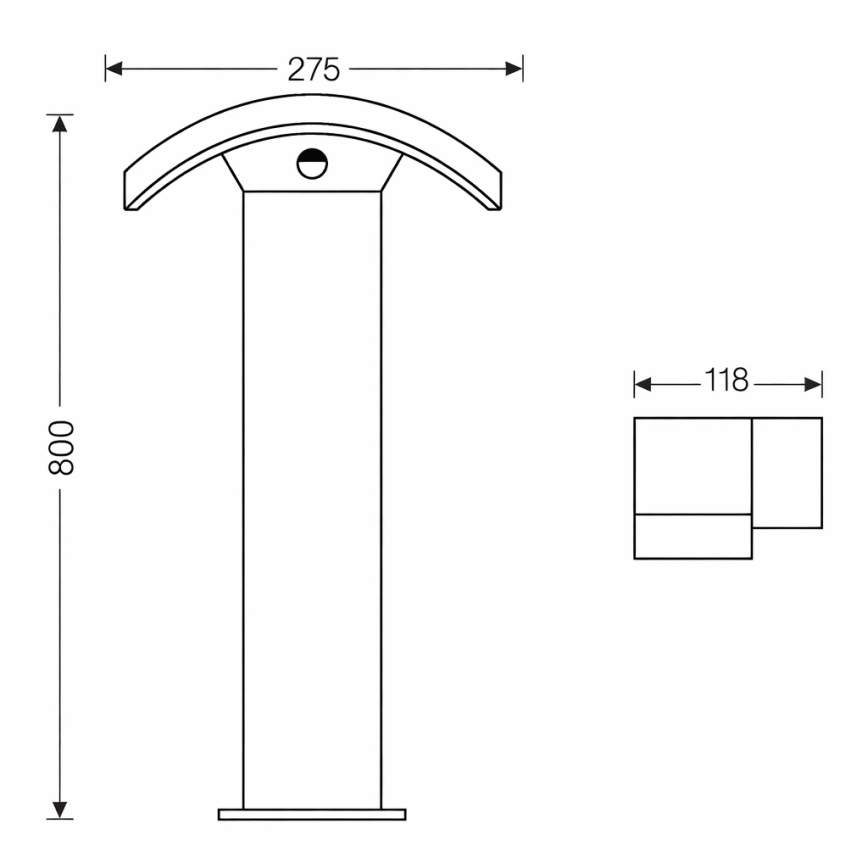 Brilagi - LED vonkajšia lampa so senzorom ARCELO LED/9W/230V 80 cm IP54