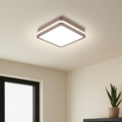Brilagi - LED vonkajšie stropné svietidlo so senzorom BENE LED/18W/230V 21,5x21,5 cm hnedé IP54