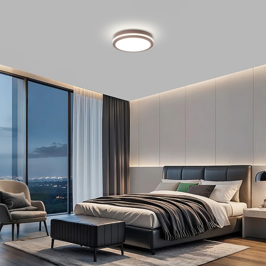 Brilagi - LED vonkajšie svietidlo so senzorom BENE LED/24W/230V pr. 26 cm hnedá IP54