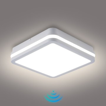Brilagi - LED Vonkajšie svietidlo so senzorom BENE LED/18W/230V 22x22 cm biela IP54