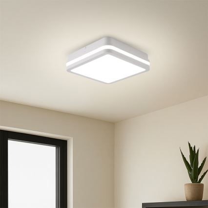 Brilagi - LED Vonkajšie svietidlo so senzorom BENE LED/18W/230V 22x22 cm biela IP54