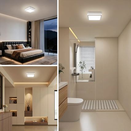 Brilagi - LED Vonkajšie svietidlo so senzorom BENE LED/18W/230V 22x22 cm biela IP54