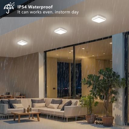 Brilagi - LED Vonkajšie svietidlo so senzorom BENE LED/18W/230V 22x22 cm biela IP54
