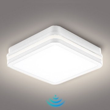 Brilagi - LED vonkajšie svietidlo so senzorom BENE LED/18W/230V 22x22 cm biele IP54