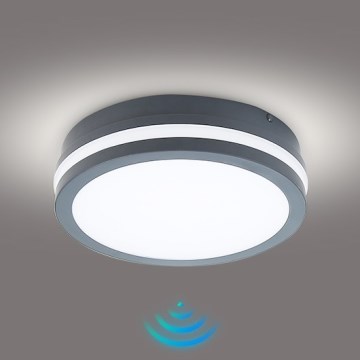 Brilagi - LED Vonkajšie svietidlo so senzorom BENE LED/18W/230V pr. 22 cm antracit IP54