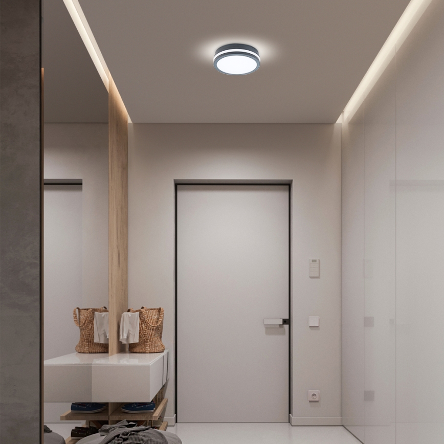 Brilagi - LED Vonkajšie svietidlo so senzorom BENE LED/18W/230V pr. 22 cm antracit IP54