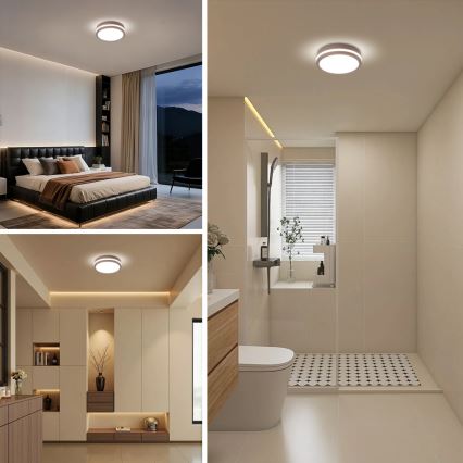 Brilagi - Vonkajšie LED stropné svietidlo BENE so senzorom LED/18W/230V, pr. 21,5 cm, hnedé, IP54