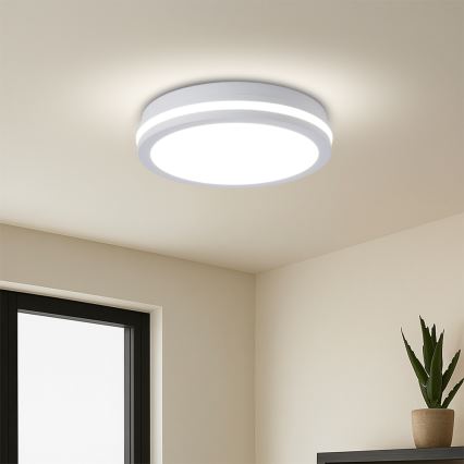 Brilagi - LED vonkajšie stropné svietidlo so senzorom BENE LED/24W/230V priemer 26 cm biela IP54