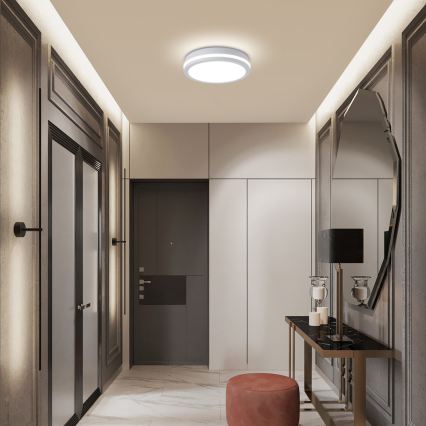 Brilagi - LED vonkajšie stropné svietidlo so senzorom BENE LED/24W/230V priemer 26 cm biela IP54