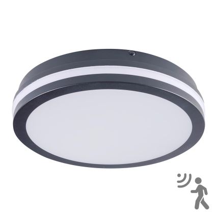Brilagi - LED vonkajšie svietidlo so senzorom BENE LED/24W/230V, priemer 26 cm, antracit, IP54