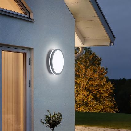 Brilagi - LED vonkajšie svietidlo so senzorom BENE LED/24W/230V, priemer 26 cm, antracit, IP54