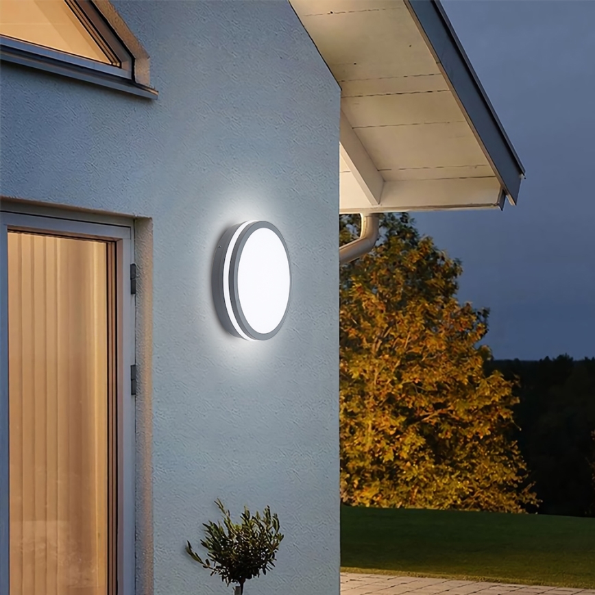 Brilagi - LED vonkajšie svietidlo so senzorom BENE LED/24W/230V, priemer 26 cm, antracit, IP54