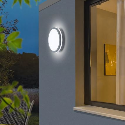 Brilagi - LED vonkajšie svietidlo so senzorom BENE LED/24W/230V, priemer 26 cm, antracit, IP54