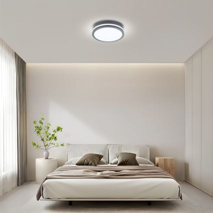 Brilagi - LED vonkajšie svietidlo so senzorom BENE LED/24W/230V, priemer 26 cm, antracit, IP54