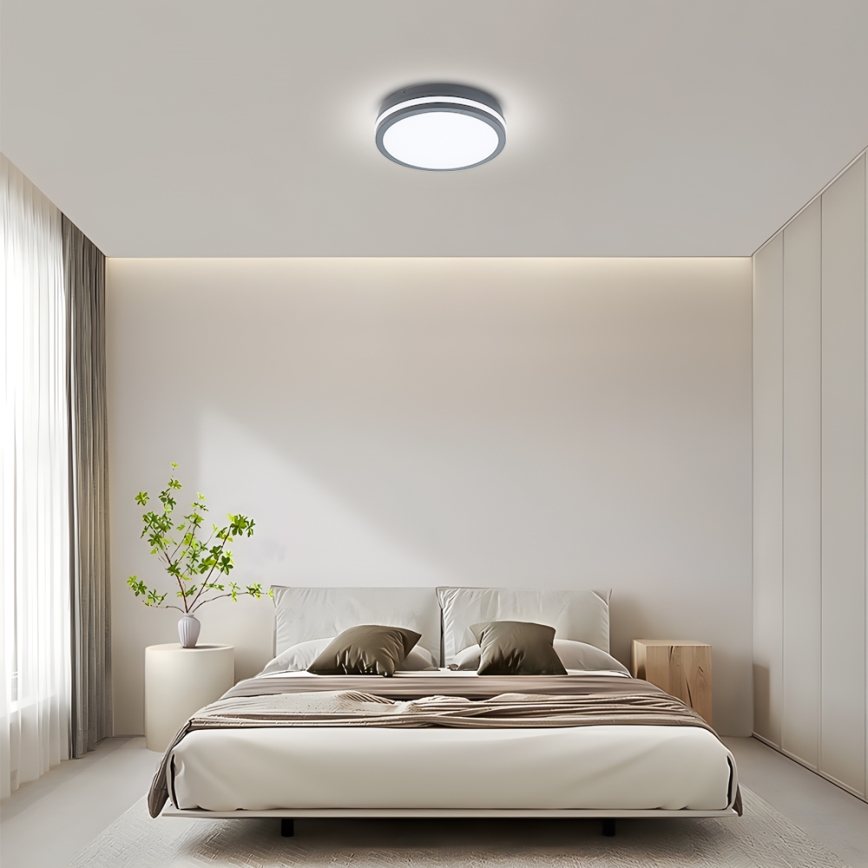 Brilagi - LED vonkajšie svietidlo so senzorom BENE LED/24W/230V, priemer 26 cm, antracit, IP54
