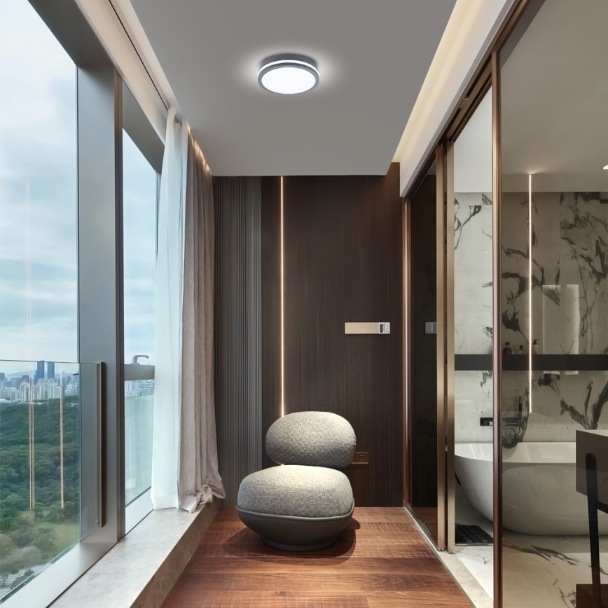 Brilagi - LED vonkajšie svietidlo so senzorom BENE LED/24W/230V, priemer 26 cm, antracit, IP54