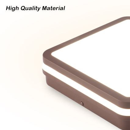 Brilagi - LED vonkajšie stropné svietidlo s pohybovým senzorom BENE LED/24W/230V 26x26 cm hnedé IP54