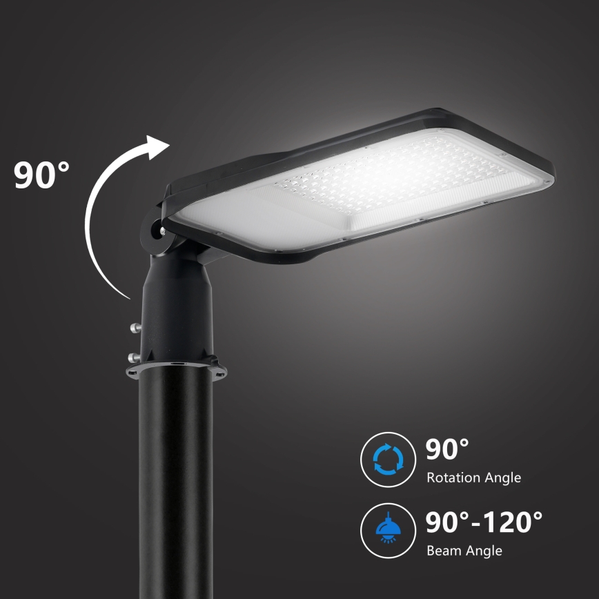 Brilagi - LED vonkajšia pouličná lampa so stĺpom a kĺbom 3 m URBANLIGHT LED/100W/230V čierna IP65