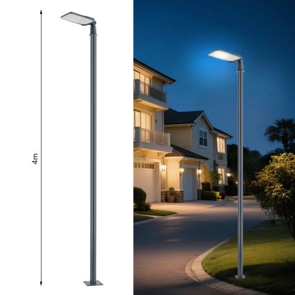 Brilagi - LED vonkajšia pouličná lampa so stĺpom a kĺbom 4 m URBANLIGHT LED/100W/230V antracit IP65