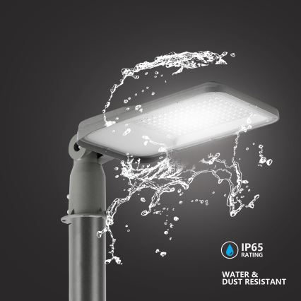 Brilagi - LED vonkajšia pouličná lampa so stĺpom a kĺbom 3 m URBANLIGHT LED/100W/230V sivá IP65