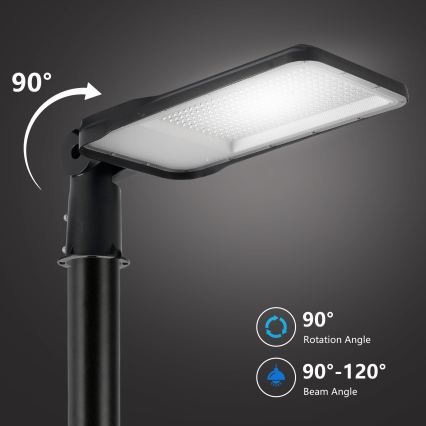 Brilagi - LED vonkajšie pouličné svietidlo so stĺpom a kĺbom 3 m URBANLIGHT LED/200W/230V čierne IP65