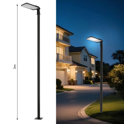 Brilagi - LED vonkajšie pouličné svietidlo so stĺpom a kĺbom 3 m URBANLIGHT LED/200W/230V čierne IP65