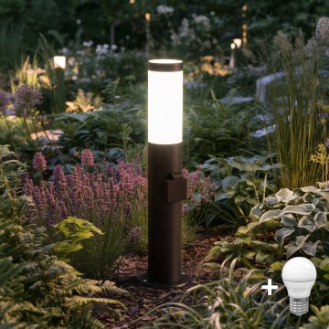 BRILAGI - LED Vonkajšie svietidlo so zásuvkou ELIA 1xE27/7W/230V 4000K IP44 50 cm antracit