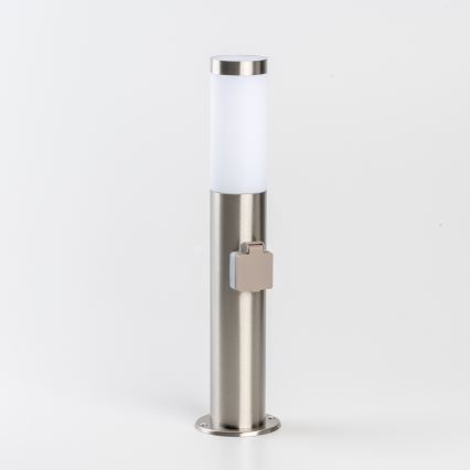 BRILAGI - LED vonkajšie svietidlo so zásuvkou ELIA 1xE27/7W/230V 4000K IP44 50 cm matný chróm